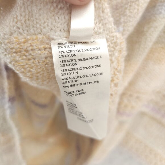 NWT FREE PEOPLE Saturn Poncho Sweater Warm Sky Combo Crop OVERSIZED Size XS - Picture 7 of 8